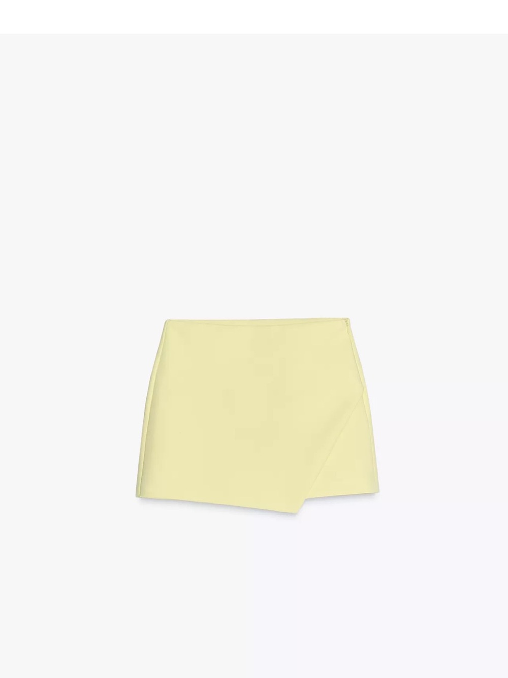 Women's Asymmetric Mini Skort in Pale Yellow